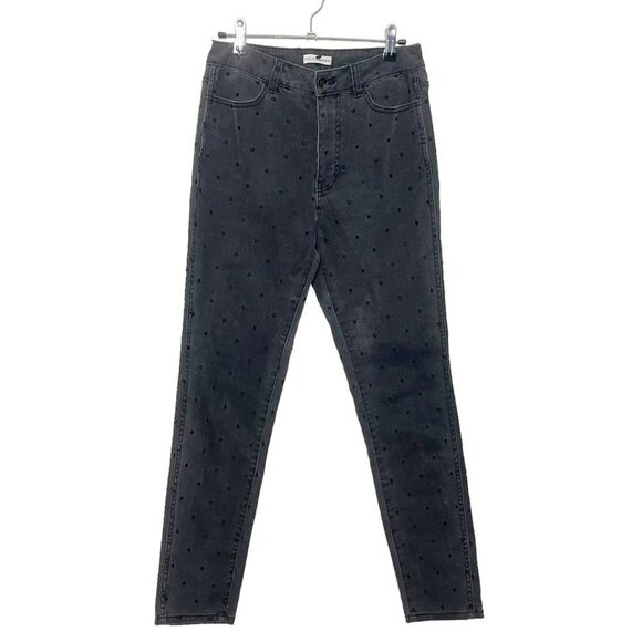 Ulla Johnson Prince Polka Dot Skinny Jeans Charcoal Gray Women’s Size 2 Cropped - Picture 4 of 15